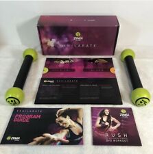 Zumba Fitness Exhilarate Body Shaping System 4-Disc DVD w/ Toning Sticks & Guide