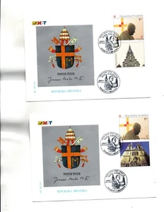 Croatia FDC Sc#379 -set of 4 Covers with LABELS- POPE JOHN PAUL II - Picture 1 of 2