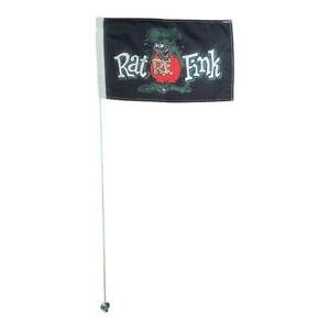 JLP 3,5 pies de alto 1/4 pulgada poste 12x19 en bandera Rat Fink látigo negro ATV-PWC-UTV-SXS - Imagen 1 de 6