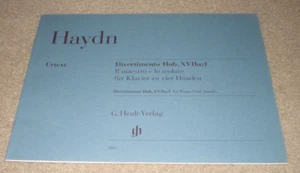 Haydn Divertimento for 1 Piano 4 Hands Duets Henle Verlag Urtex Sheet Music Book - Picture 1 of 1