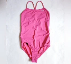 NIKE Big Girls 1-piece swimsuit Swoosh Logo Youth Size XL pink - Picture 1 of 9