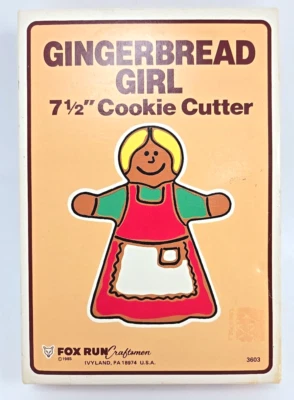 Cortador de galletas Fox Run Gingerbread Girl 7 1/2" #3603 vintage mujer EE. UU. 1985 Foto 1 de 4