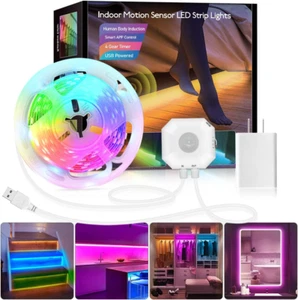 Daymeet Motion Activated LED Strip Lights, 9.8Ft RGB Motion Sensor under Bed - Picture 1 of 12