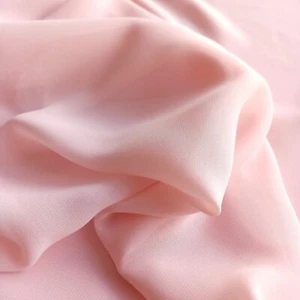 Pastel Peach Light Pink Woven Chiffon Fabric - high drape sheer dress material - Picture 1 of 5