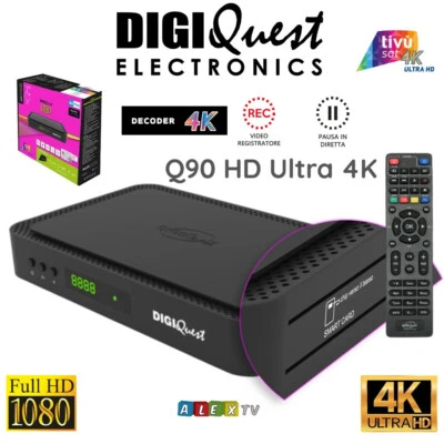 ITALIENISCH TIVUSAT HD 4K DECODER + KARTE TELESYSTEM FUBA DIGIQUEST KOSTENLOSES HDMI-KABEL - Bild 1 von 4