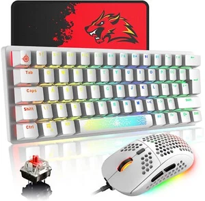Tastiera da gioco meccanica US GAMING GK61 60% | 62 RGB Rainbow LED Backli - Foto 1 di 24