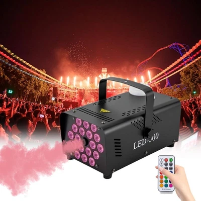 500W Fog Machine RGB 18 LED Light Smoke Machine for DJ Disco Party Halloween - Image 1 of 4
