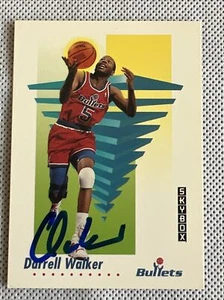 DARRELL WALKER WASHINGTON BULLETS SIGNED AUTOGRAPHED ‘91 SKYBOX BASKETBALL CARD - Picture 1 of 2