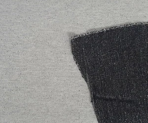 Cotton Blend French Terry Knit Fabric by Yard Gray Black Yarn Dye 7/30/18 #24 - Picture 1 of 10