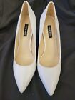 Nine West Women's Tatiana Pointy Toe Pumps White Leather Near PERFECT CONDITION 