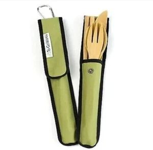 To-Go Ware RePETe Reusable Bamboo Utensil Set Avocado Green, NWOT - Picture 1 of 2