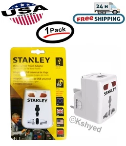 Stanley EU Euro to US USA Power Wall Plug Converter Travel Adapter-New-Free Ship - Picture 1 of 8