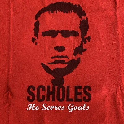 Camiseta de futebol Manchester United Paul Scholes masculina grande vermelha fã Gildan England - Imagem 1 de 4