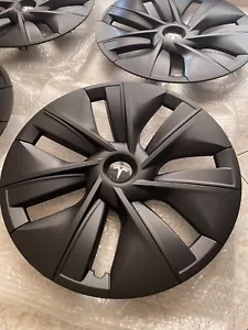 4 Felgendeckel Gemini mattschwarz mit weißem Logo - Tesla Model Y 19" - Bild 1 von 8