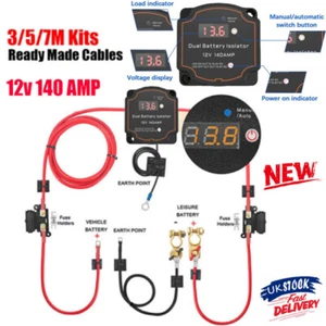 Split Charge Ready Made Battery Relay Kit 12V 140A Digital VSR Sense Camper Van - Picture 1 of 13
