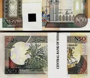 SOMALIA 50 SHILLINGS P-R2 1991 X 100 Pcs Lot BUNDLE MN FORCE UNC SOMALIAN NOTE - Picture 1 of 3