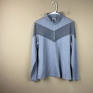 Foot Joy 1/4 Zip Pullover Sweater Youth L Gray L/S Polyester Spandex Lightweight - Picture 1 of 10