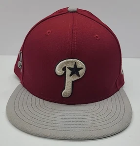 New Era 59fifty Philadelphia Phillies 7 1/4 Fitted Hat Cap grau rot Cooperstown - Bild 1 von 9