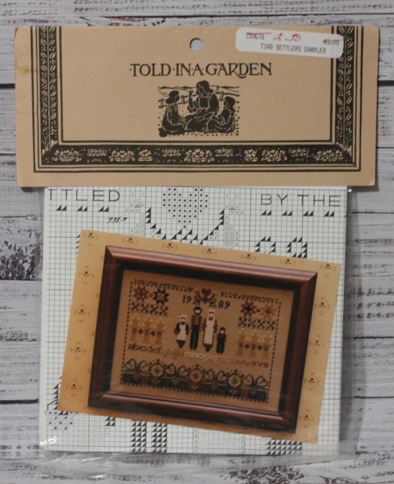 SETTLERS SAMPLER cross stitch chart TOLD IN A GARDEN - Image 1 of 1