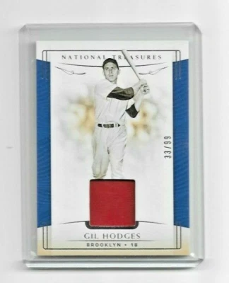 2019 Panini National Treasures Gil Hodges Game-Worn Jersey Card /99 #210 - Image 1 of 2