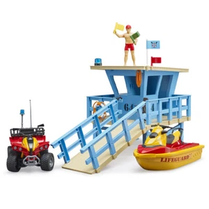Bruder Bworld Life Guard Station w/ Quad and Personal Water Craft Kids Play Toy - Picture 1 of 6