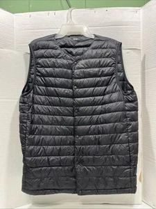 UNIQLO piumino ultraleggero compatto giacca senza colletto nero taglia large donna - Foto 1 di 7