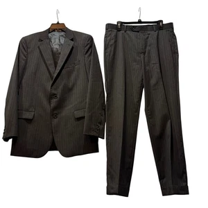 Brooks Brothers 1818 Fitzgerald black Pinstripe Wool Suit Mens 42L/36W 2 piece - Picture 1 of 7