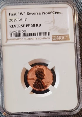 2019 W Lincoln Shield Cent Penny Reverse Proof West Point Mint NGC MS68 RD - Image 1 of 4