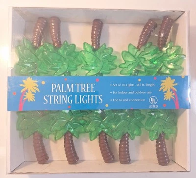 Palm Tree Tropical Summer String Lights Indoor Outdoor Party Patio Bar 8.5" - Image 1 of 3