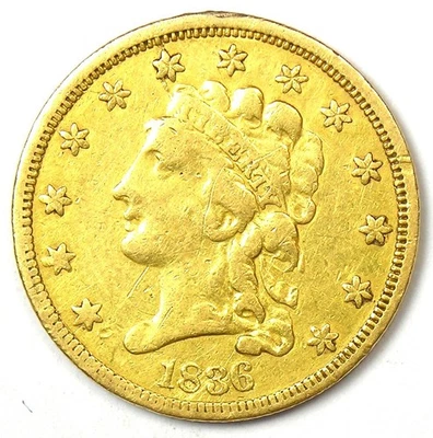 Moneda clásica de 2,50 dólares de oro de 1836 - XF detalles - ¡Rara! Foto 1 de 3