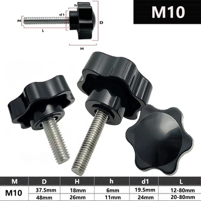 M10 Edelstahl Sterngriff Sternmutter Klemmmutter Sternschraube Flügelmutter - Bild 1 von 4