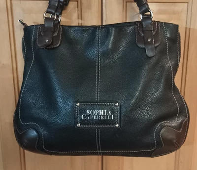 Bolso de hombro Sophia Caperelli negro con detalles marrones Foto 1 de 4