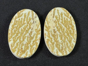 Natural Psilomelane Germane Dendrite pair Earring Making Stone 19X31X05 MM b294 - Picture 1 of 9