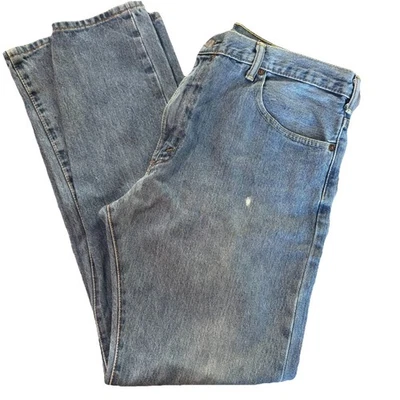 Винтажные джинсы Levi's 517 Bootcut Red Tab 38x32 средняя стирка необработанный подол 90-е мужские - Изображение 1 из 4