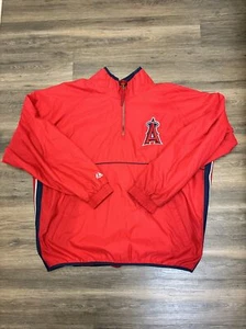 Los Angeles Angels Majestic Mens 2XL Red Warm Up Pullover MLB Baseball - Picture 1 of 6