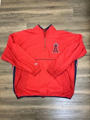Los Angeles Angels Majestic Mens 2XL Red Warm Up Pullover MLB Baseball - Image 1 of 4