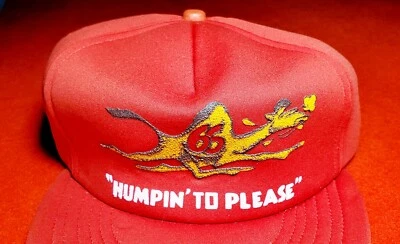 Campbell 66 Trucker "Humpin To Please" Sombrero Snapback Raro Años 80 De Colección Rojo Foto 1 de 4