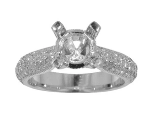 1,75 ct. TW Rundschliff Diamant Pave Verlobungsring Halbfassung Ring 18 kt Gold - Bild 1 von 5