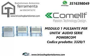 MODULO 1 PULSANTE PER UNITA' AUDIO SERIE POWERCOM Codice 3320/1 - Foto 1 di 1