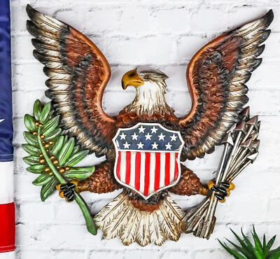 Patriotic American Great Seal Bald Eagle With Olive Branch And Arrows Wall Decor - Image 1 of 4