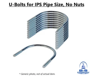 U-Bolt Zinc Plated 6" IPS Pipe Size (6.625" O.D.) w/ No Nuts (Lot of 3) - Picture 1 of 4