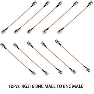 10X BNC male to BNC male Plug Connector Lot RF coax Pigtail coaxial cable RG316 - Picture 1 of 3