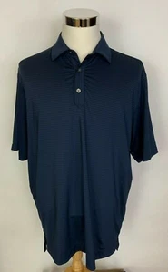 FootJoy FJ Polo Golf Uomo Blu Scuro a Righe Manica Corta Taglia L Large - Foto 1 di 8