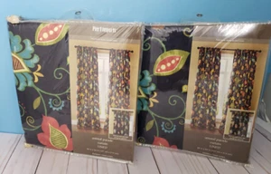 2 x NEW Pier 1 Imports Vibrant Paisley animal parade Window Curtains 50" x 84" - Picture 1 of 12
