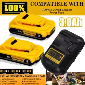 3.0Ah Replacement for Dewalt 20V Battery DCB204 DCB201 DCB200 or DCB105 Charger - Picture 1 of 27