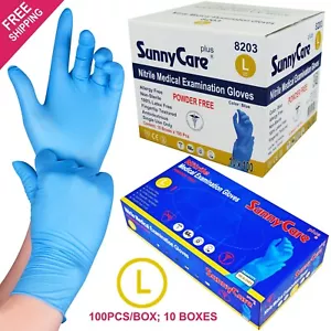 1000 SunnyCare #8203 Nitrile Exam Gloves Chemo-Rated (Powder Free Vinyl Latex) L - Picture 1 of 3