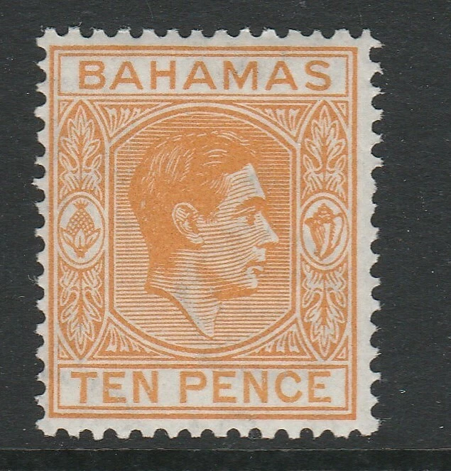 Bahamas 1938-52 10d Yellow-orange SG 154c Mnh. - Image 1 of 1