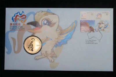 2010 $1 AUSTRALIA WITH CARD AND STAMPS (SHANGHAI WORLD EXPO) - Image 1 of 2