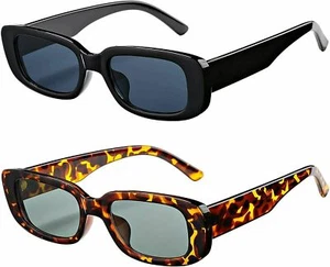 2er Pack Rechteckige Sonnenbrillen UV400 Schutz Autofahrerbrille für Herren & Damen - Bild 1 von 7