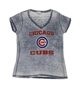 Women's 5th & Ocean Short Sleeve Pullover T Shirt Chicago Cubs Logo Size XL - Picture 1 of 5
